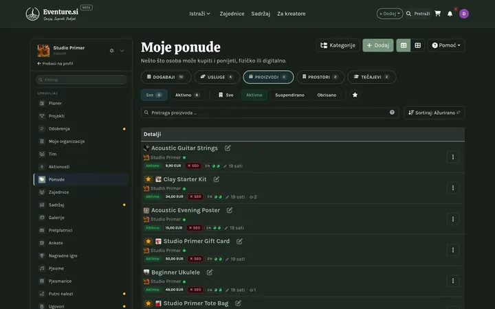 Ponude - Kako upravljate