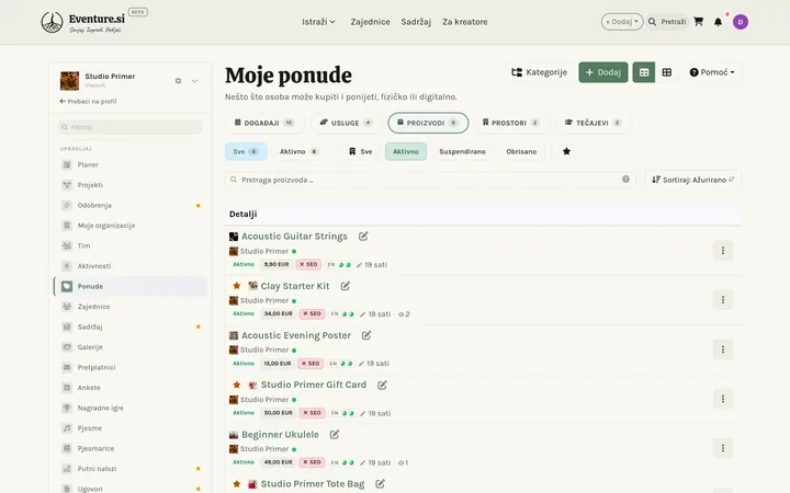 Ponude - Kako upravljate