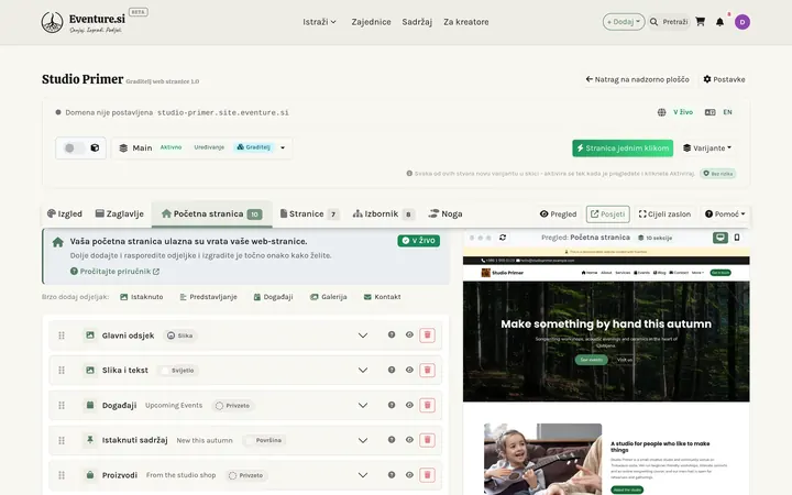 Web stranica - Kako upravljate
